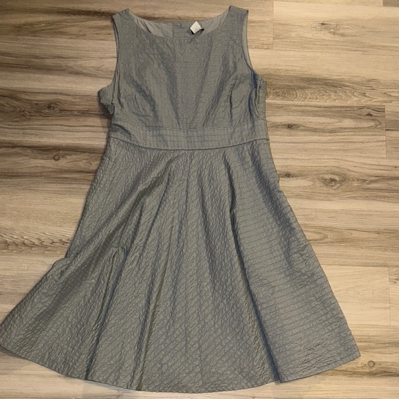 J. Crew Textured Gray Midi black Dress with pockets - Picture 1 of 6